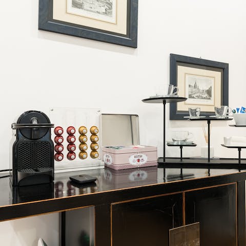The hot drinks station