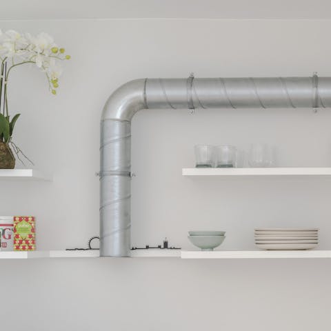 Industrial touches in the kitchen