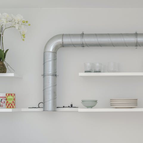 Industrial touches in the kitchen