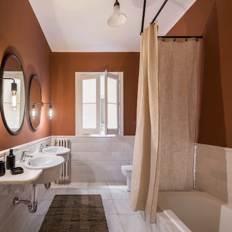 End the night with a long soak in the tub