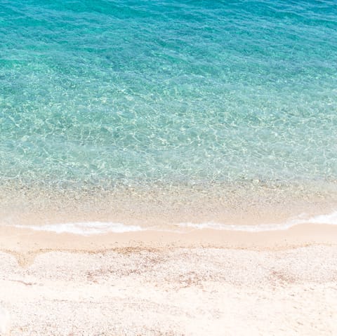 Sprawl out on one of the island's famous beaches – Psarou and Korfos are driveable in ten minutes