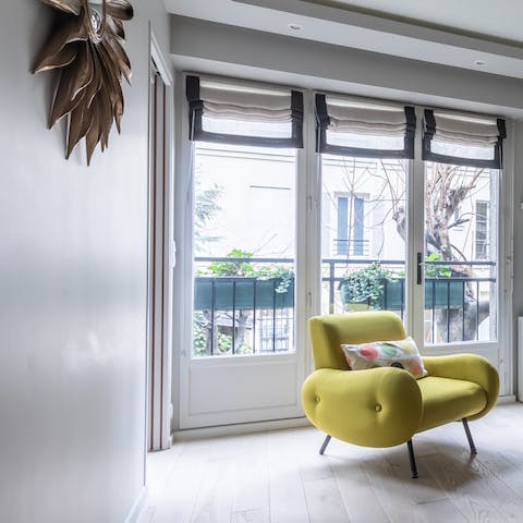 Pair of retro lime armchairs
