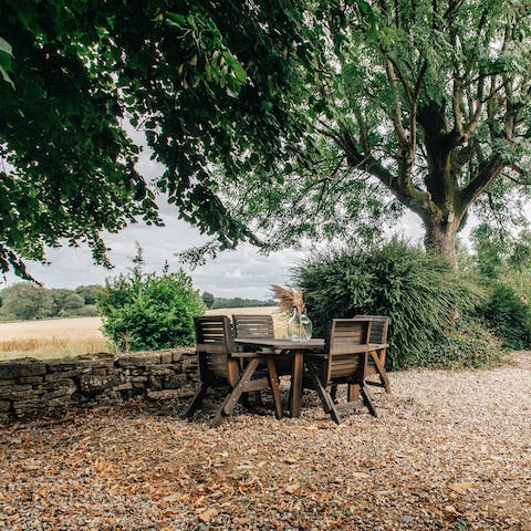 Enjoy a meal out in the lush garden