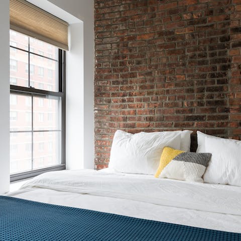 The exposed brick walls