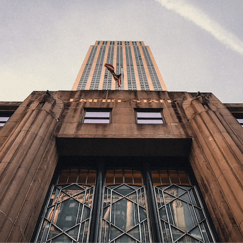 Marvel at the grand scale of the iconic Empire State Building – it's a fifteen-minute walk away