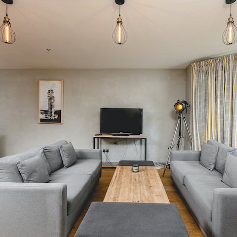Kick back and relax in the stylish living room after a day of London sightseeing