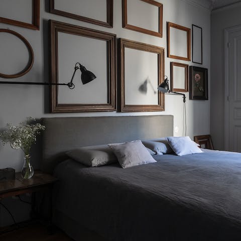 Fall asleep in the tranquil bedroom with lush bedding