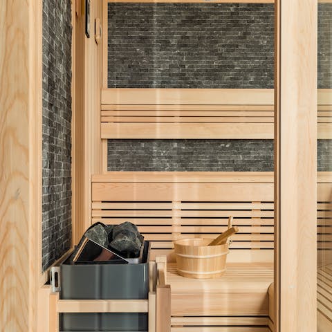 Unwind in the personal sauna
