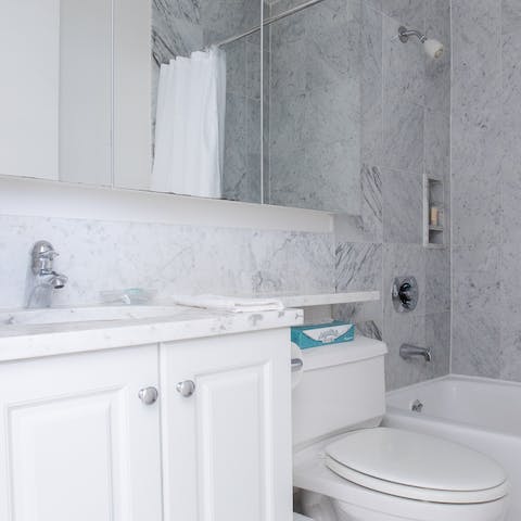 The white marble bathroom