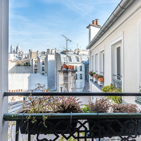View of the Sacre Coeur out of the window