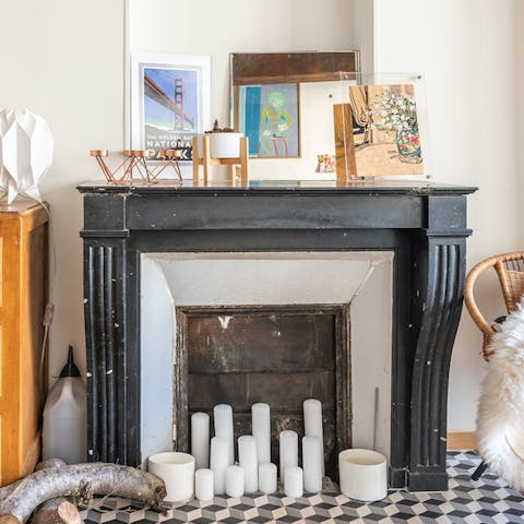 Original decorative fireplace