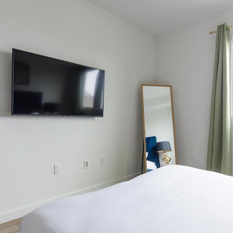 smart TV in the master bedroom