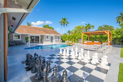 Enjoy a game of giant chess in the sunshine
