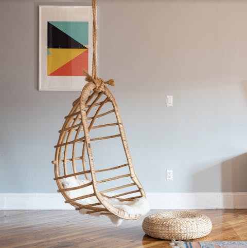 Put your feet up with a good book in the swing seat