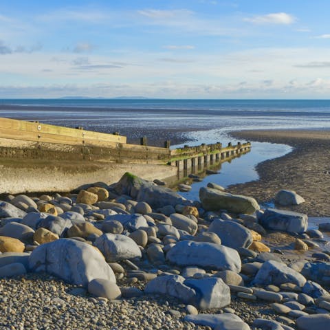 Drive seven minutes to Amroth Beach and spend the day on the Pembrokeshire coast