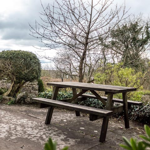Bask in the fresh sea air in the shared garden