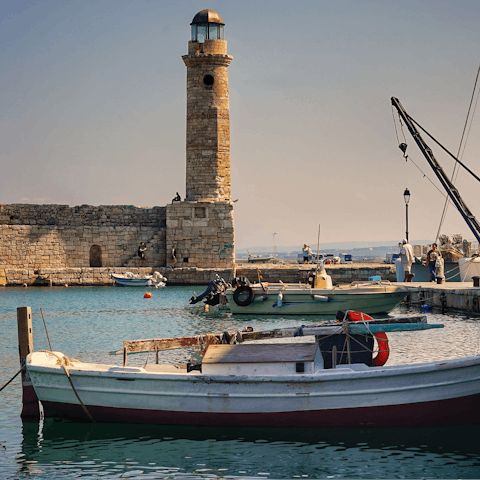 Explore the winding streets of Rethymno's picturesque old town, just six kilometres away