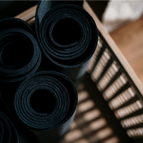 Practice your downward dog at the on-site yoga studio on the first floor