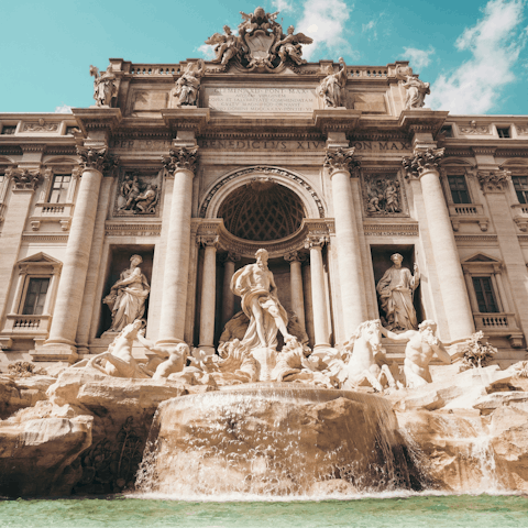 Begin your Roman holiday with a stroll to the Trevi fountain
