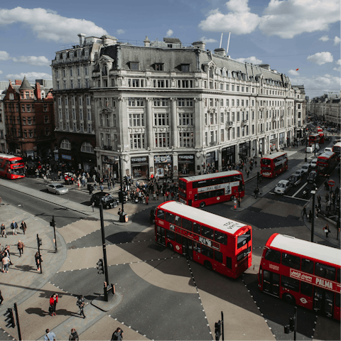 Do some shopping on Oxford Street, a short stroll away
