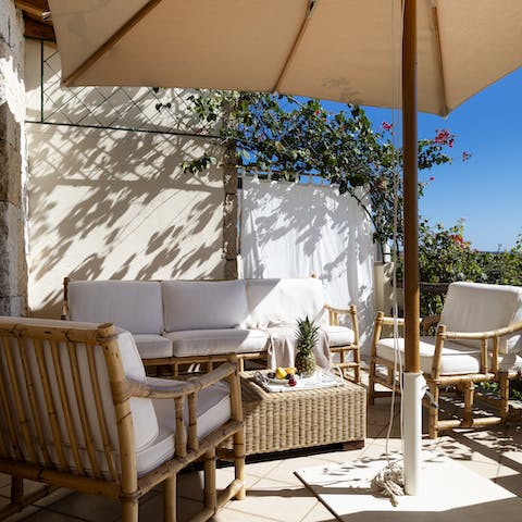 Savour a glass of wine and watch the sun go down