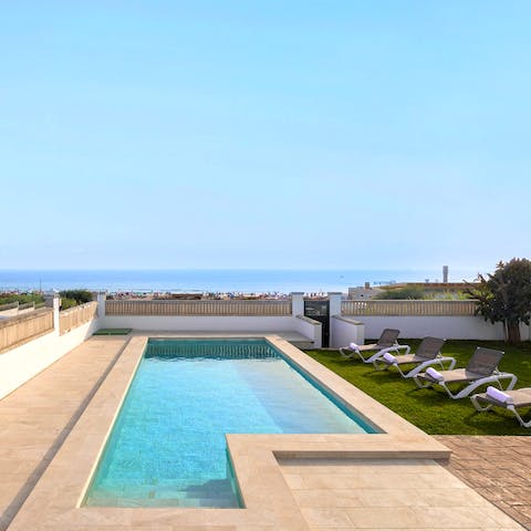 Take a refreshing dip in the private swimming pool