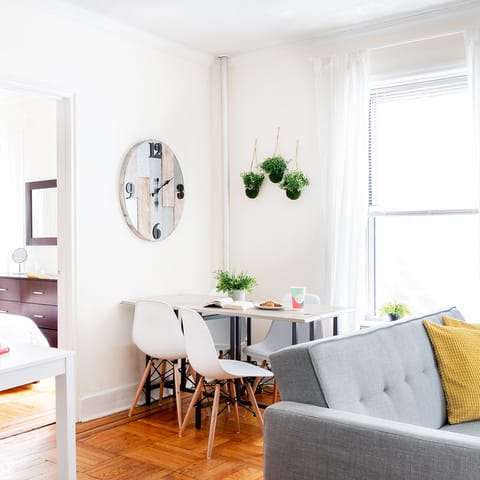 This bright living space