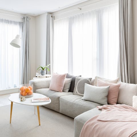 A plush corner sofa