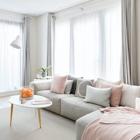 A plush corner sofa