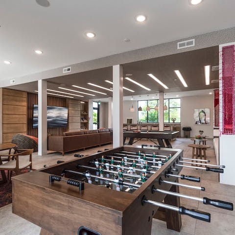 Play some foosball in the communal lounge