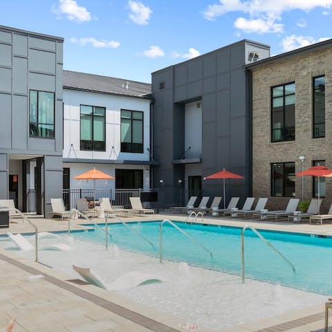 Swim in the outdoor pool