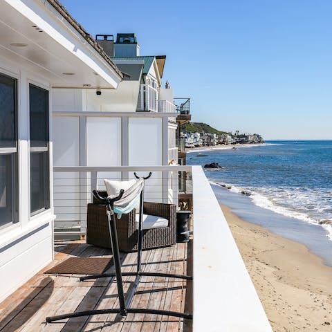 Lap up stunning views from the Malibu beachfront location
