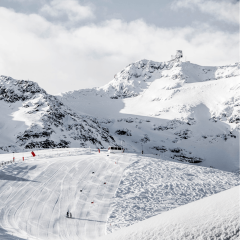 Get on the slopes via one of three ski lifts, a short drive away