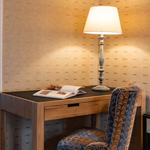 Get some work done at the practical bedroom desk