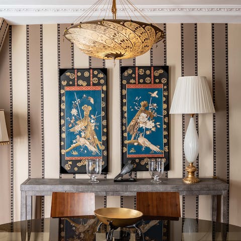 Dine with a view of the eclectic decor