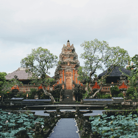 Stay near the centre of Ubud, a five-minute drive away