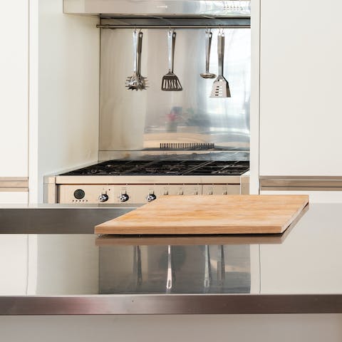 Elegant stainless steel countertops