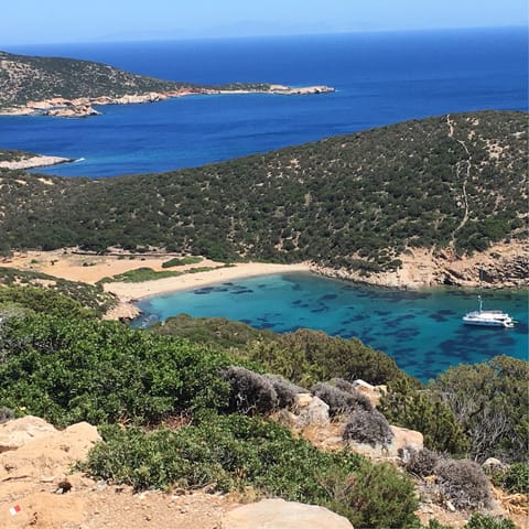 Drive twenty-one minutes to Paralia Fikiada or visit the local beach – it's just three minutes away