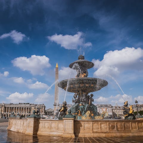 Visit the iconic Place de Concord, a short walk way