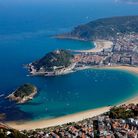 Sunbathe on Zurriola Beach, a ten-minute walk away
