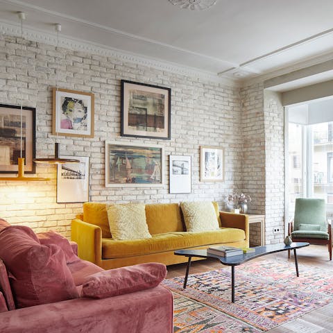 Admire the quirky furniture and artworks of this stylish home