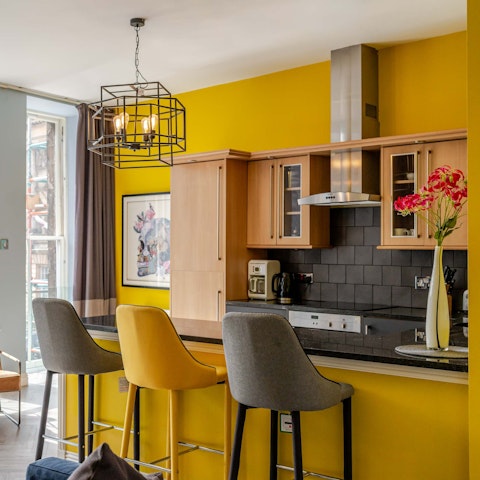 Start the day with coffee at the breakfast bar