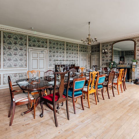 Sit down to a feast fit for royalty at the formal dining table