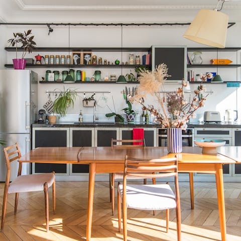 The open-plan kitchen space