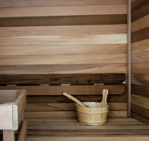 An in-house sauna