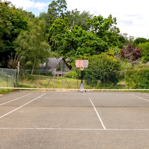 Pack your racquet and play a few sets on the private tennis court