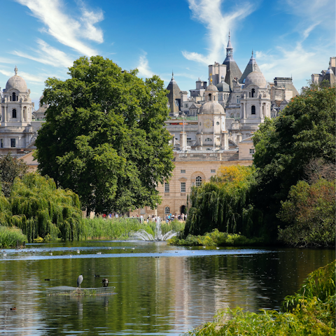 Start your day with a stroll through St. James's Park, a six-minute walk away