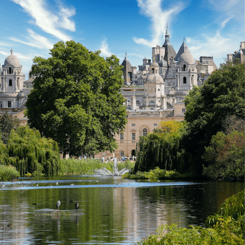 Start your day with a stroll through St. James's Park, a six-minute walk away