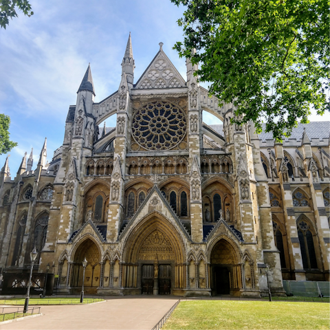 Marvel at the Gothic splendour of Westminster Abbey – just five minutes away
