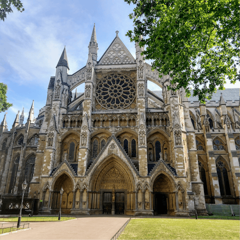 Marvel at the Gothic splendour of Westminster Abbey – just five minutes away